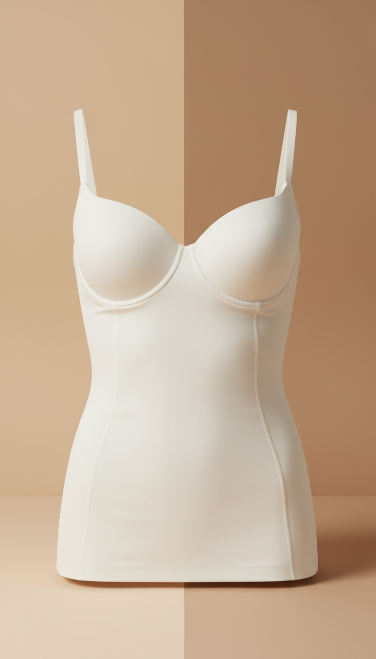 Camiseta moldeadora contorno blanco porcelana